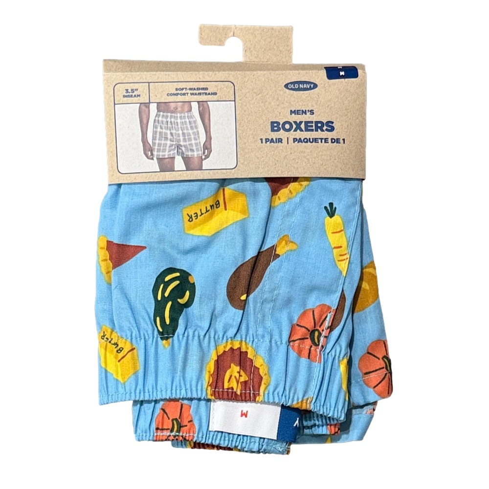 Mens Thanksgiving Day Autumn Boxer Shorts - Size Medium - Old Navy - NWT
